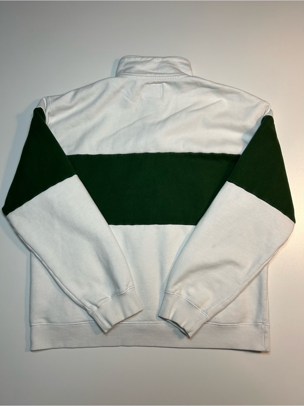 Roots Canada Retro Heritage Colorblock Quarter Zip Sweatshirt Green White M - Picture 5 of 9